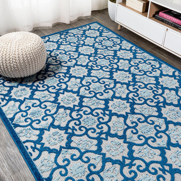 Gallia Tile Trellis High-low Indoor/outdoor Area Rug